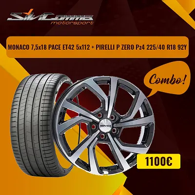 Monaco 7,5x18 Pace Et42 5x112 + Pirelli P Zero pz4 225/40 r18 92y